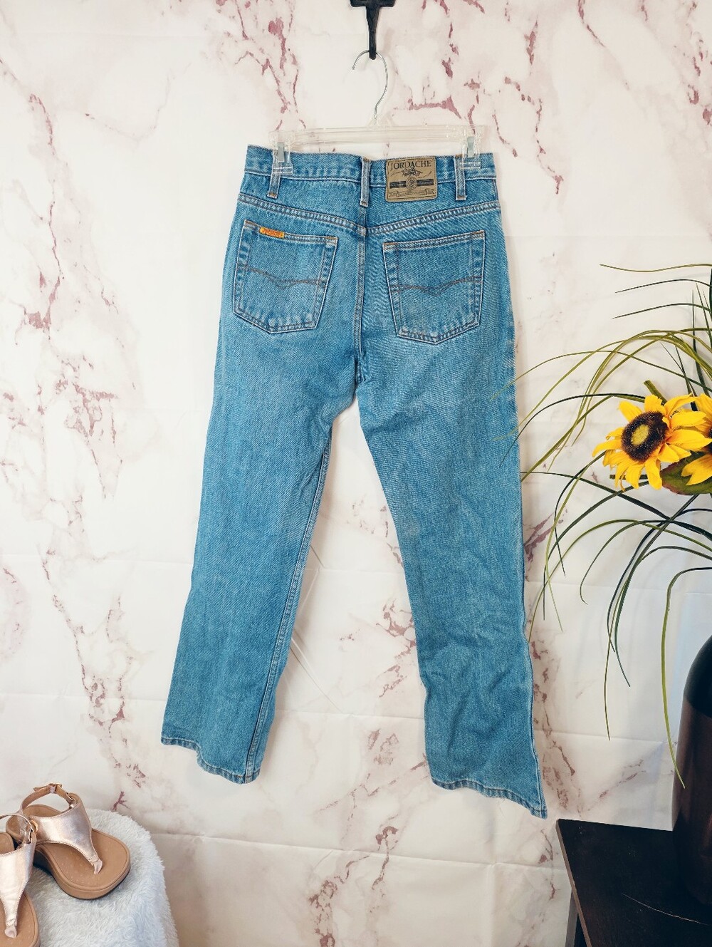 Vintage 80s 90s Jordache High Rise Straight Leg Mom Jeans USA Retro 7/8 Fits 27 - Picture 5 of 8